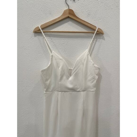 Selfie Leslie Darlene Front Split High/Low Hem Maxi Dress White Large NEW - Picture 5 of 6